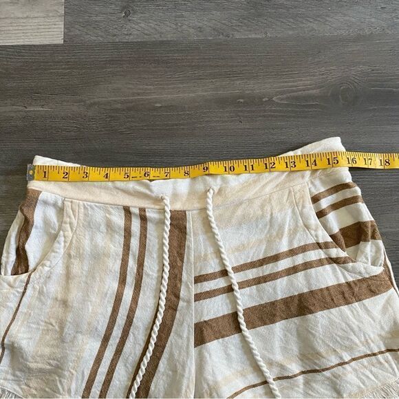 Rip Curl Shorts Elastic Waist Brown Tan Cream Stripe XL - Picture 7 of 10